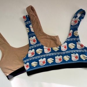 LIMITED EDITION: TWO MeUndies U-Back Bralettes: Sand Dune and Ordering In